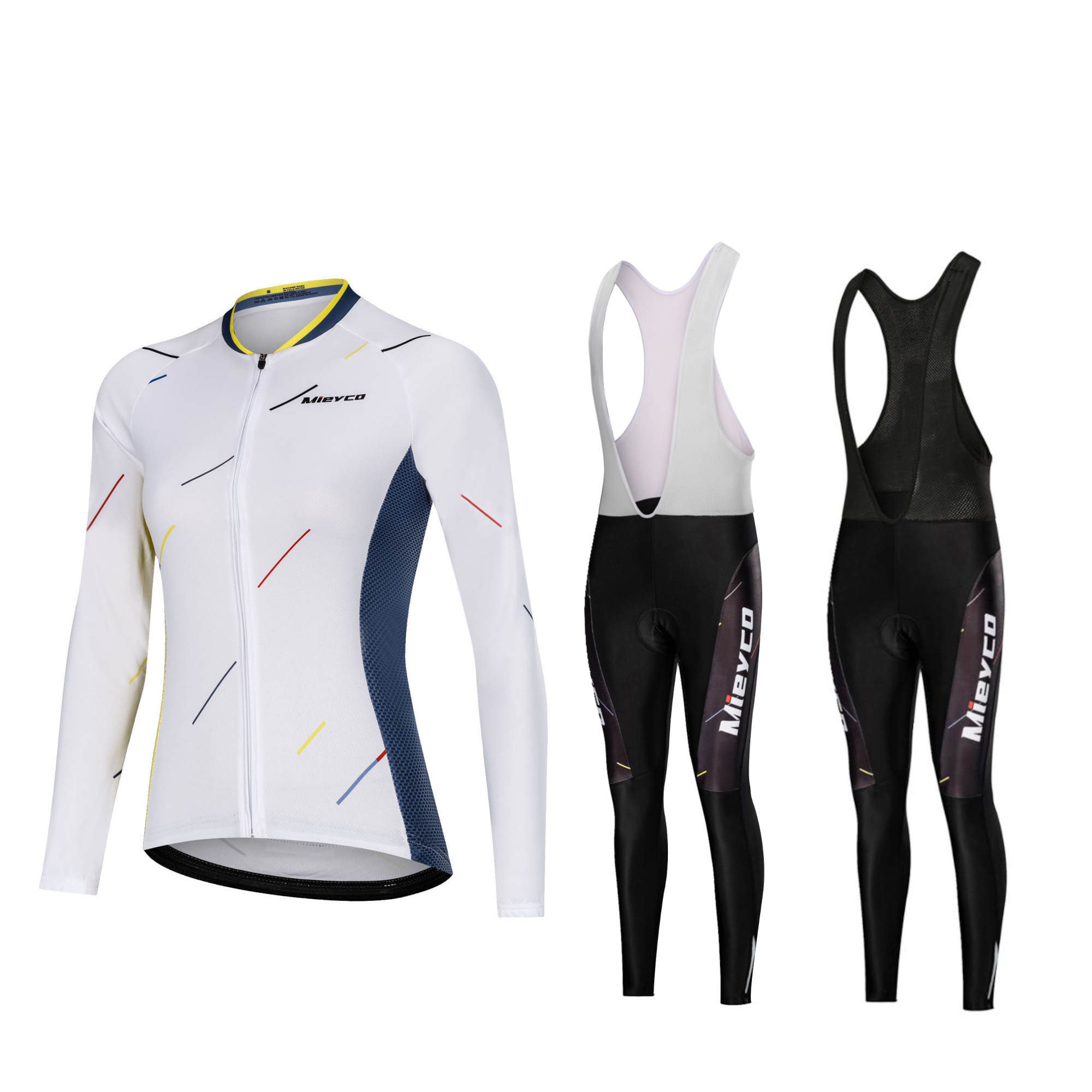 Cycling Commute Distance - White With Colorful Stripes Women Long